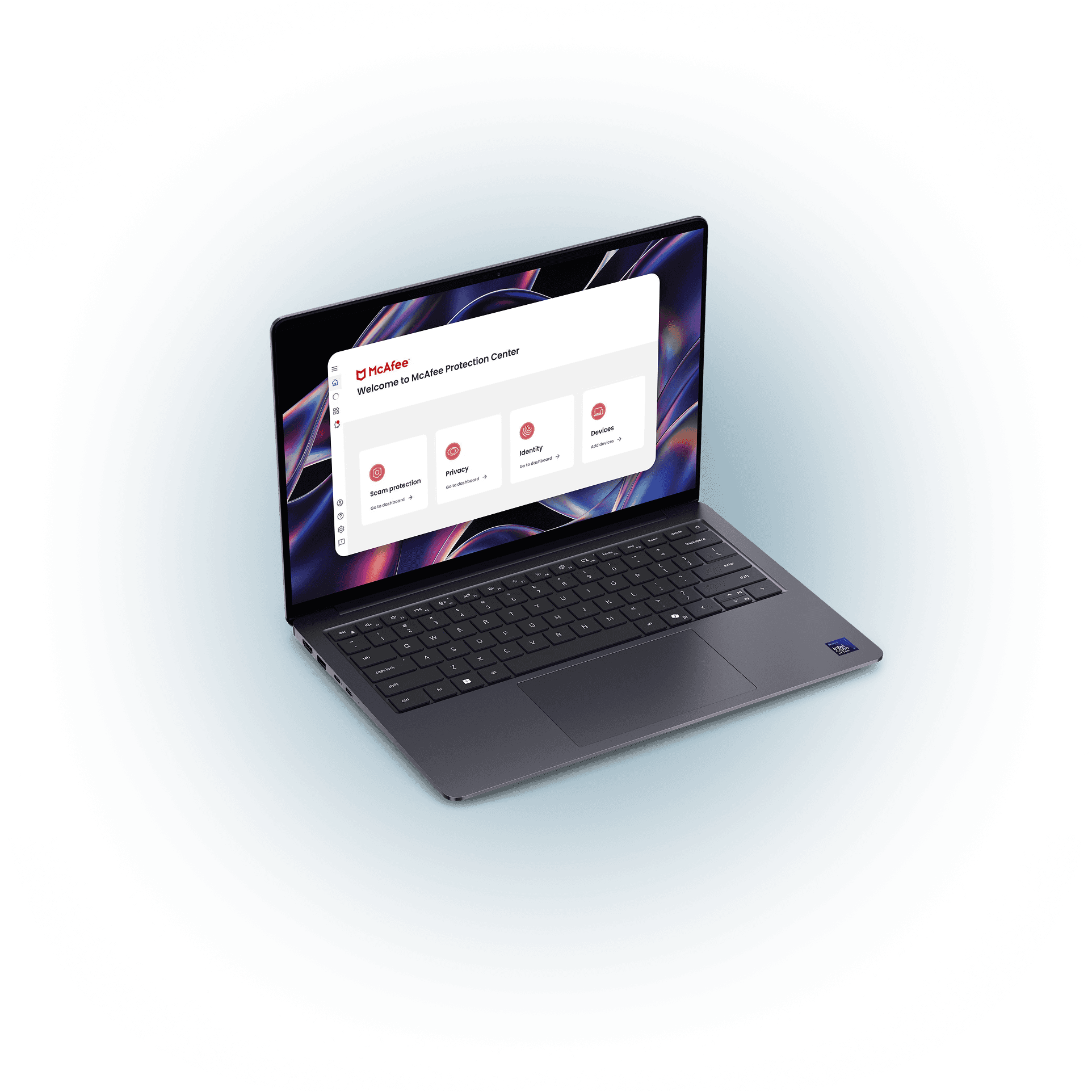 Dell XPS laptop displaying McAfee protection software